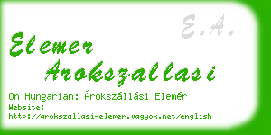 elemer arokszallasi business card